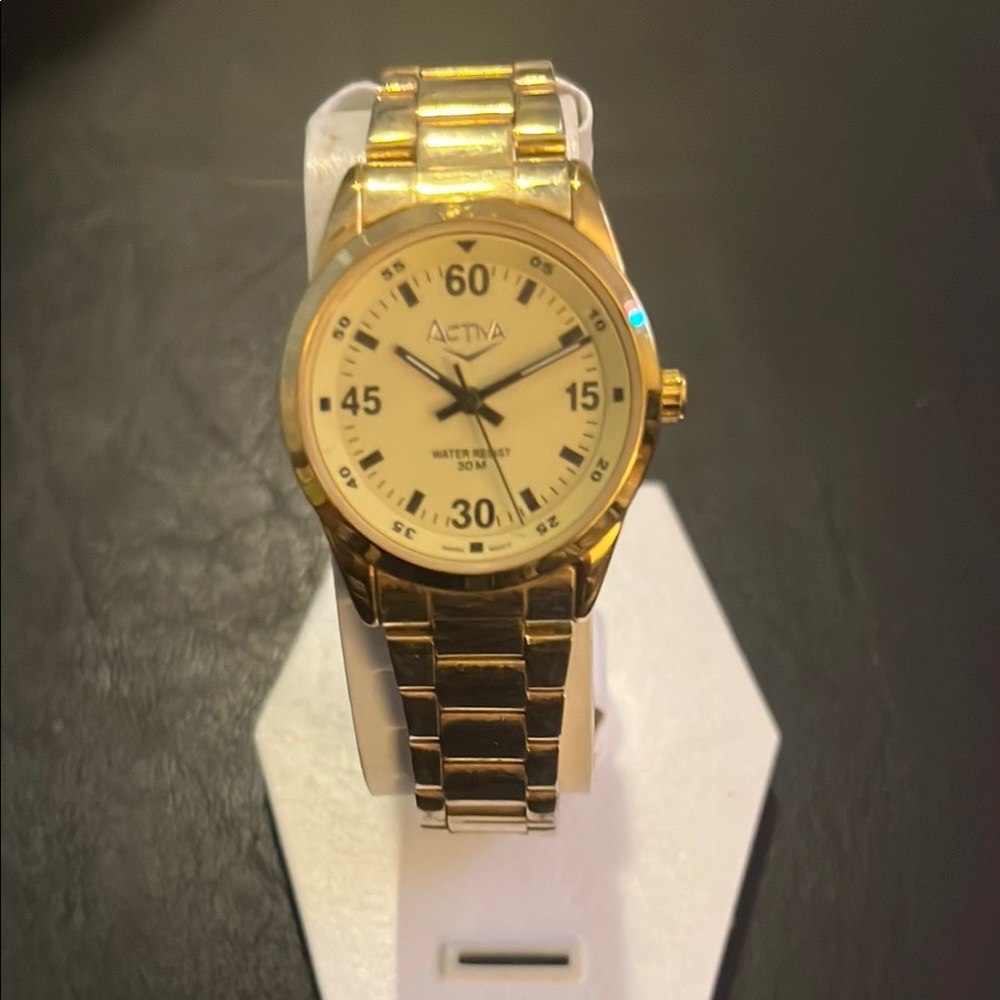 Ativa Gold Dress Watch with Roman Numerals